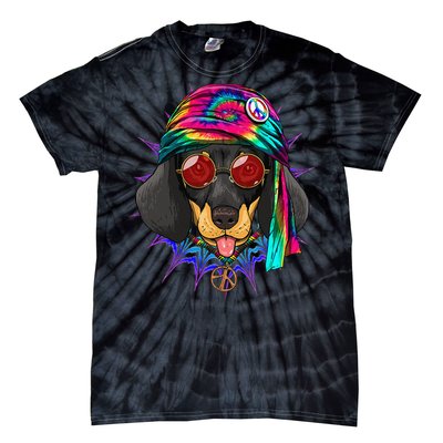 Tie Dye Hippie Dachshund Peace Love Dog Tie-Dye T-Shirt