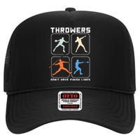 Throwers Don't Have Finish Lines Discus Javelin Shot Put High Crown Mesh Back Trucker Hat