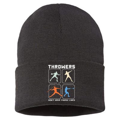 Throwers Don't Have Finish Lines Discus Javelin Shot Put Sustainable Knit Beanie