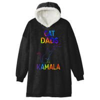 Tie Dye Harris Madam President 47 Cat Dads For Kamala Gift Hooded Wearable Blanket