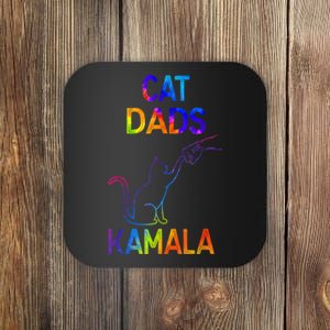 Tie Dye Harris Madam President 47 Cat Dads For Kamala Gift Coaster