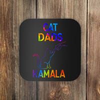 Tie Dye Harris Madam President 47 Cat Dads For Kamala Gift Coaster