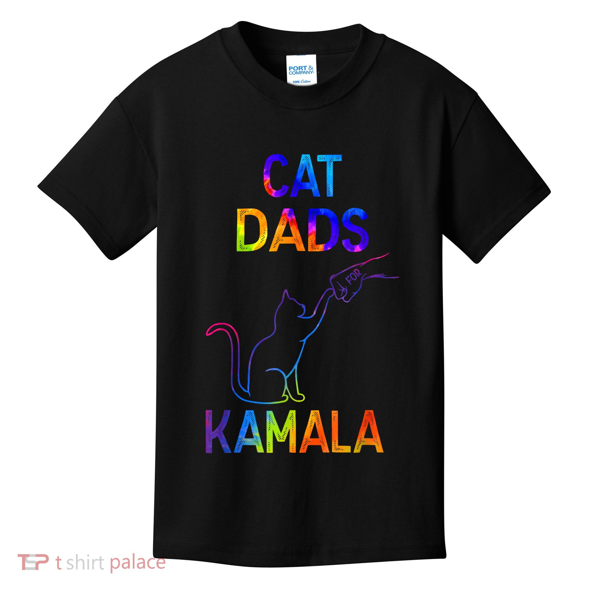 Tie Dye Harris Madam President 47 Cat Dads For Kamala Gift Kids T-Shirt
