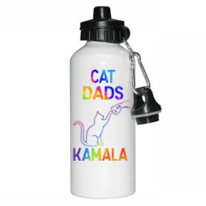 Tie Dye Harris Madam President 47 Cat Dads For Kamala Gift Aluminum Water Bottle