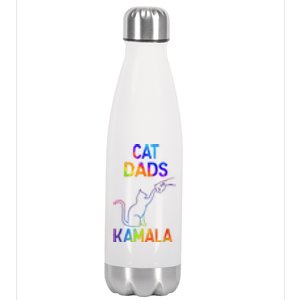 Tie Dye Harris Madam President 47 Cat Dads For Kamala Gift Stainless Steel Insulated Water Bottle