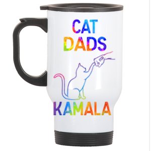 Tie Dye Harris Madam President 47 Cat Dads For Kamala Gift Stainless Steel Travel Mug