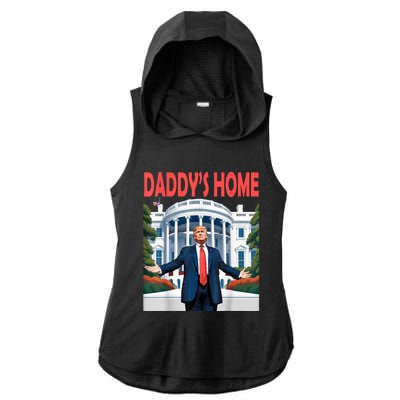 Trump Daddys Home White House Ladies PosiCharge Tri-Blend Wicking Draft Hoodie Tank