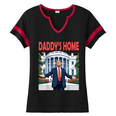 Trump Daddys Home White House Ladies Halftime Notch Neck Tee