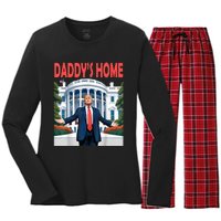 Trump Daddys Home White House Women's Long Sleeve Flannel Pajama Set 