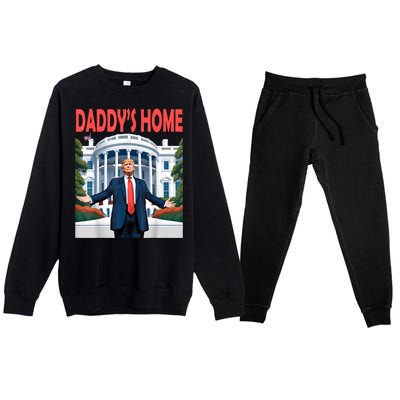 Trump Daddys Home White House Premium Crewneck Sweatsuit Set