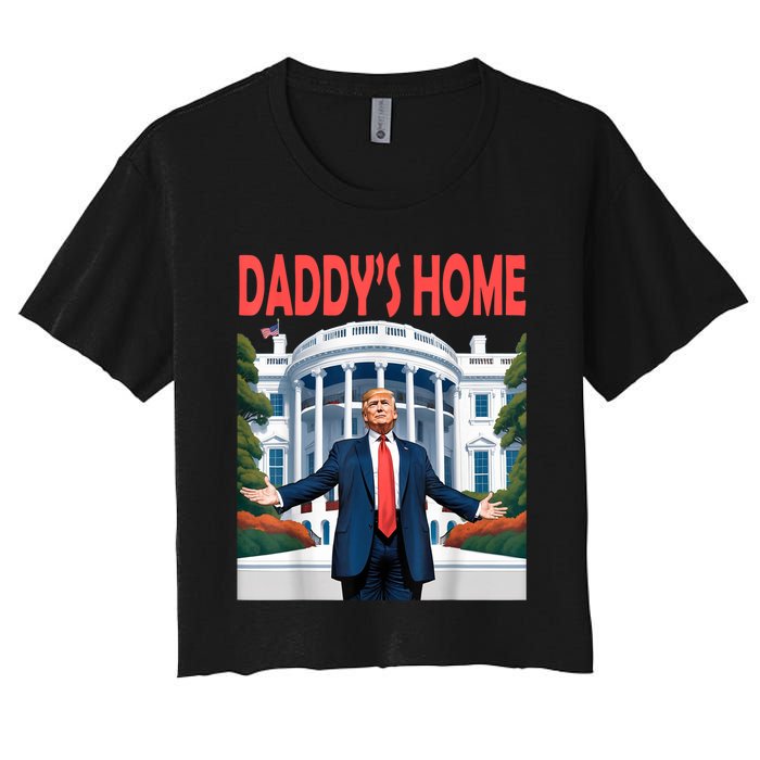 Trump Daddys Home White House Women's Crop Top Tee