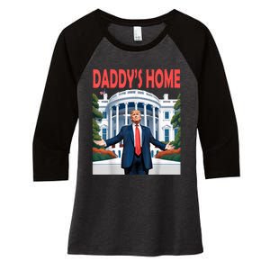 Trump Daddys Home White House Women's Tri-Blend 3/4-Sleeve Raglan Shirt