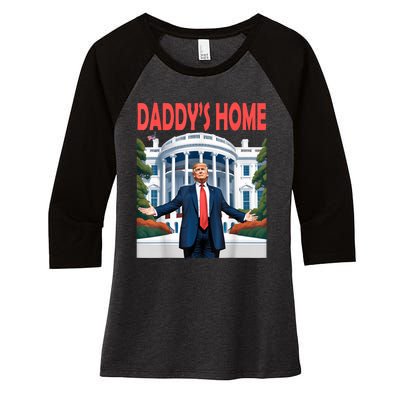 Trump Daddys Home White House Women's Tri-Blend 3/4-Sleeve Raglan Shirt