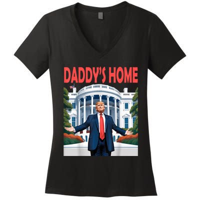 Trump Daddys Home White House Women's V-Neck T-Shirt