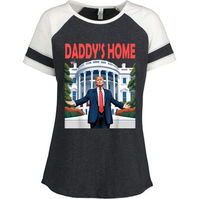 Trump Daddys Home White House Enza Ladies Jersey Colorblock Tee