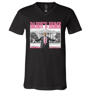 Trump Daddys Home White House 2024 V-Neck T-Shirt