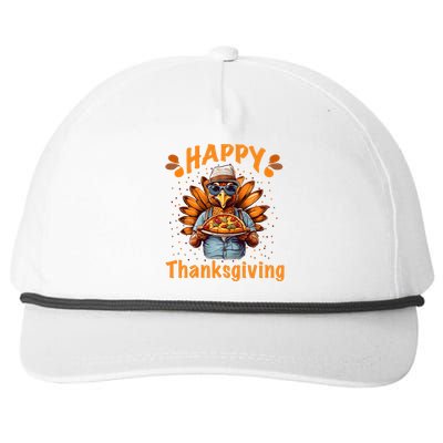 turkey day Happy thanksgiving family dinner Snapback Five-Panel Rope Hat