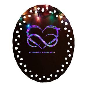 Tie Dye Heart Ill Remeber For You Alzheimers Awareness Ceramic Oval Ornament