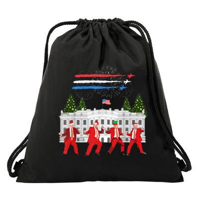 Trump Daddys Home White House Dance Make Xmas Great Again Drawstring Bag