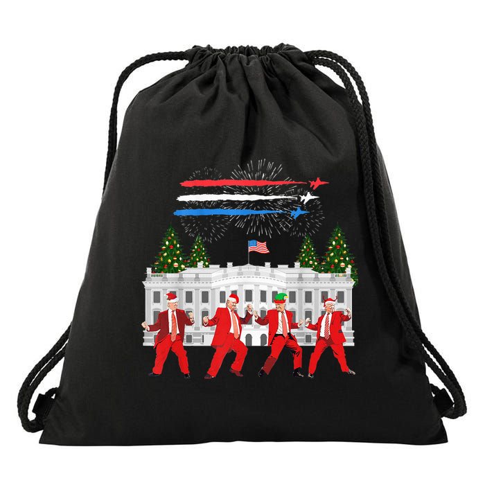 Trump Daddys Home White House Dance Make Xmas Great Again Drawstring Bag