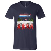 Trump Daddys Home White House Dance Make Xmas Great Again Sweatshirt V-Neck T-Shirt