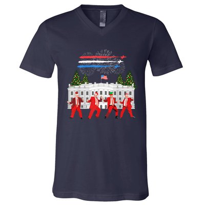 Trump Daddys Home White House Dance Make Xmas Great Again Sweatshirt V-Neck T-Shirt