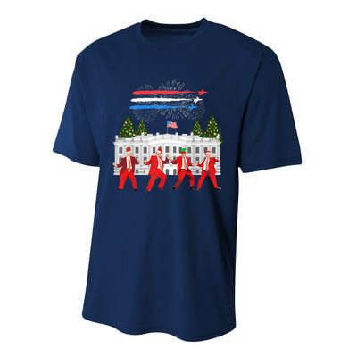 Trump Daddys Home White House Dance Make Xmas Great Again Sweatshirt Performance Sprint T-Shirt