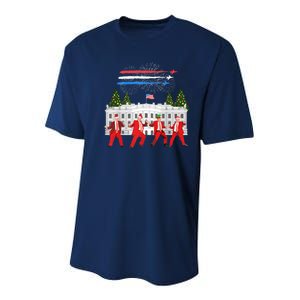 Trump Daddys Home White House Dance Make Xmas Great Again Sweatshirt Youth Performance Sprint T-Shirt