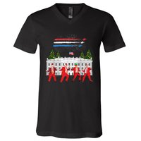 Trump Daddys Home White House Dance Make Xmas Great Again Long Sleeve V-Neck T-Shirt