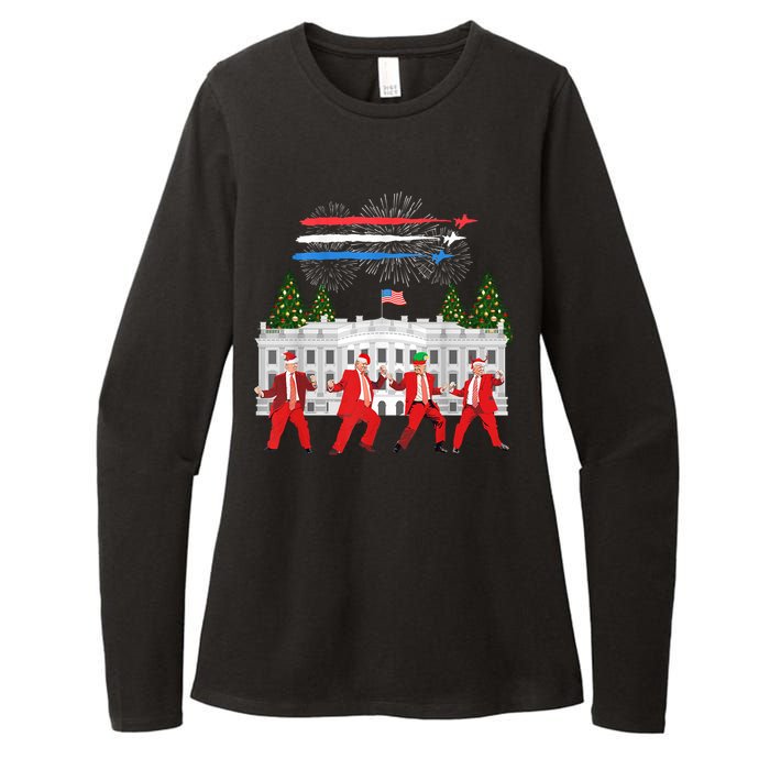 Trump Daddys Home White House Dance Make Xmas Great Again Long Sleeve Womens CVC Long Sleeve Shirt