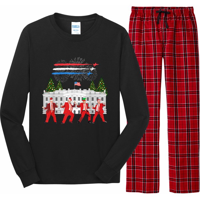 Trump Daddys Home White House Dance Make Xmas Great Again Long Sleeve Long Sleeve Pajama Set