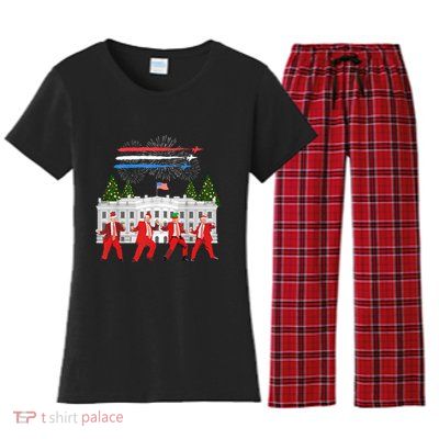 Trump Daddys Home White House Dance Make Xmas Great Again Long Sleeve Women's Flannel Pajama Set