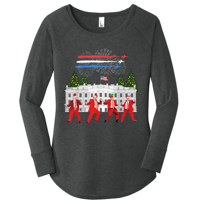 Trump Daddys Home White House Dance Make Xmas Great Again Long Sleeve Women's Perfect Tri Tunic Long Sleeve Shirt