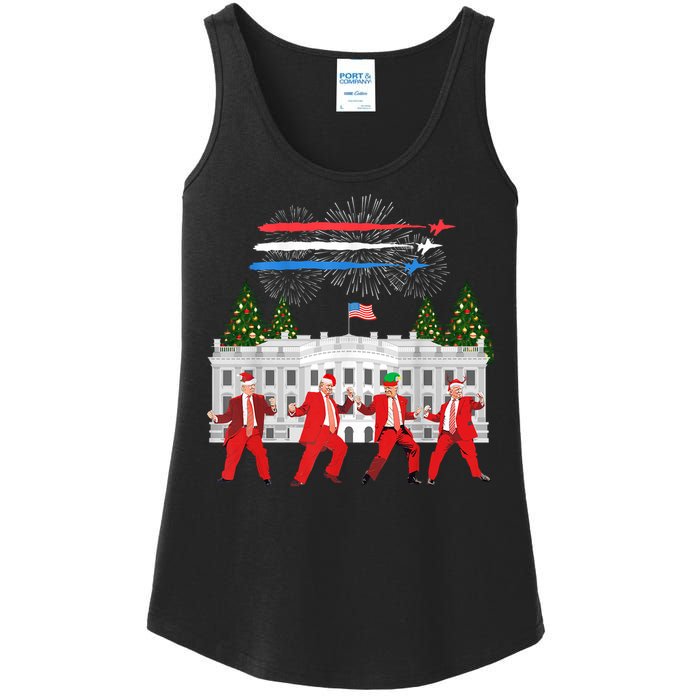 Trump Daddys Home White House Dance Make Xmas Great Again Long Sleeve Ladies Essential Tank