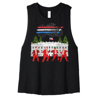 Trump Daddys Home White House Dance Make Xmas Great Again Long Sleeve Women's Racerback Cropped Tank