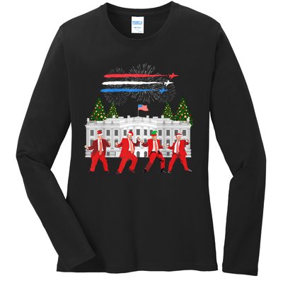 Trump Daddys Home White House Dance Make Xmas Great Again Long Sleeve Ladies Long Sleeve Shirt