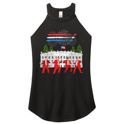 Trump Daddys Home White House Dance Make Xmas Great Again Long Sleeve Women's Perfect Tri Rocker Tank