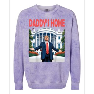 Trump Daddys Home White House Colorblast Crewneck Sweatshirt