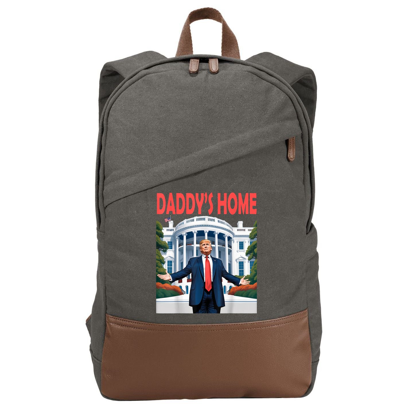 Trump Daddys Home White House Cotton Canvas Backpack