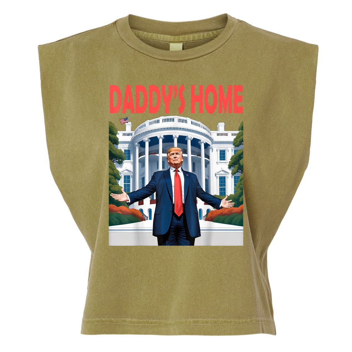 Trump Daddys Home White House Garment-Dyed Women's Muscle Tee
