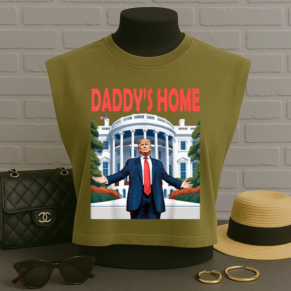 Trump Daddys Home White House Garment-Dyed Women's Muscle Tee