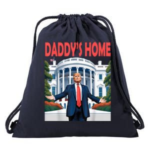 Trump Daddys Home White House Drawstring Bag