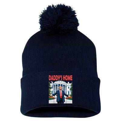 Trump Daddys Home White House Pom Pom 12in Knit Beanie