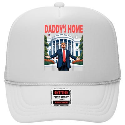 Trump Daddys Home White House High Crown Mesh Back Trucker Hat