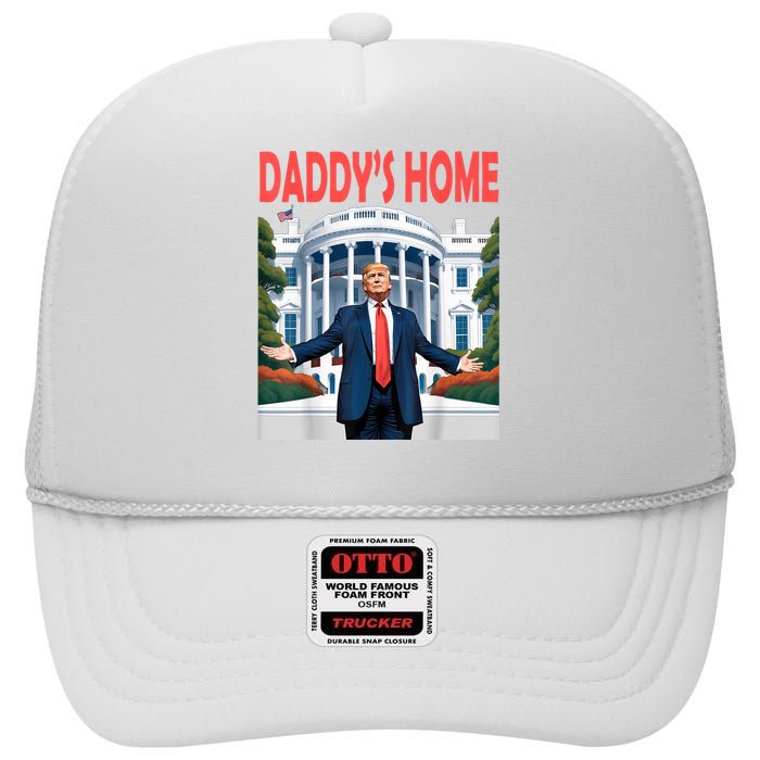 Trump Daddys Home White House High Crown Mesh Back Trucker Hat