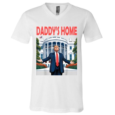 Trump Daddys Home White House V-Neck T-Shirt