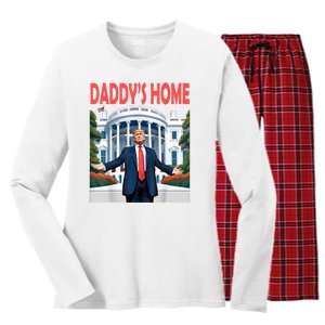 Trump Daddys Home White House Women's Long Sleeve Flannel Pajama Set 