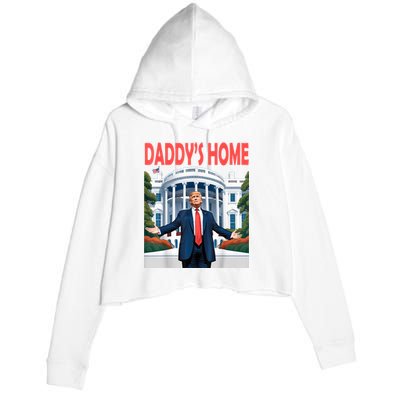 Trump Daddys Home White House Crop Fleece Hoodie