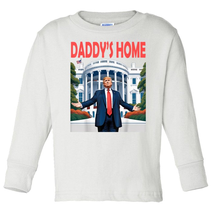 Trump Daddys Home White House Toddler Long Sleeve Shirt