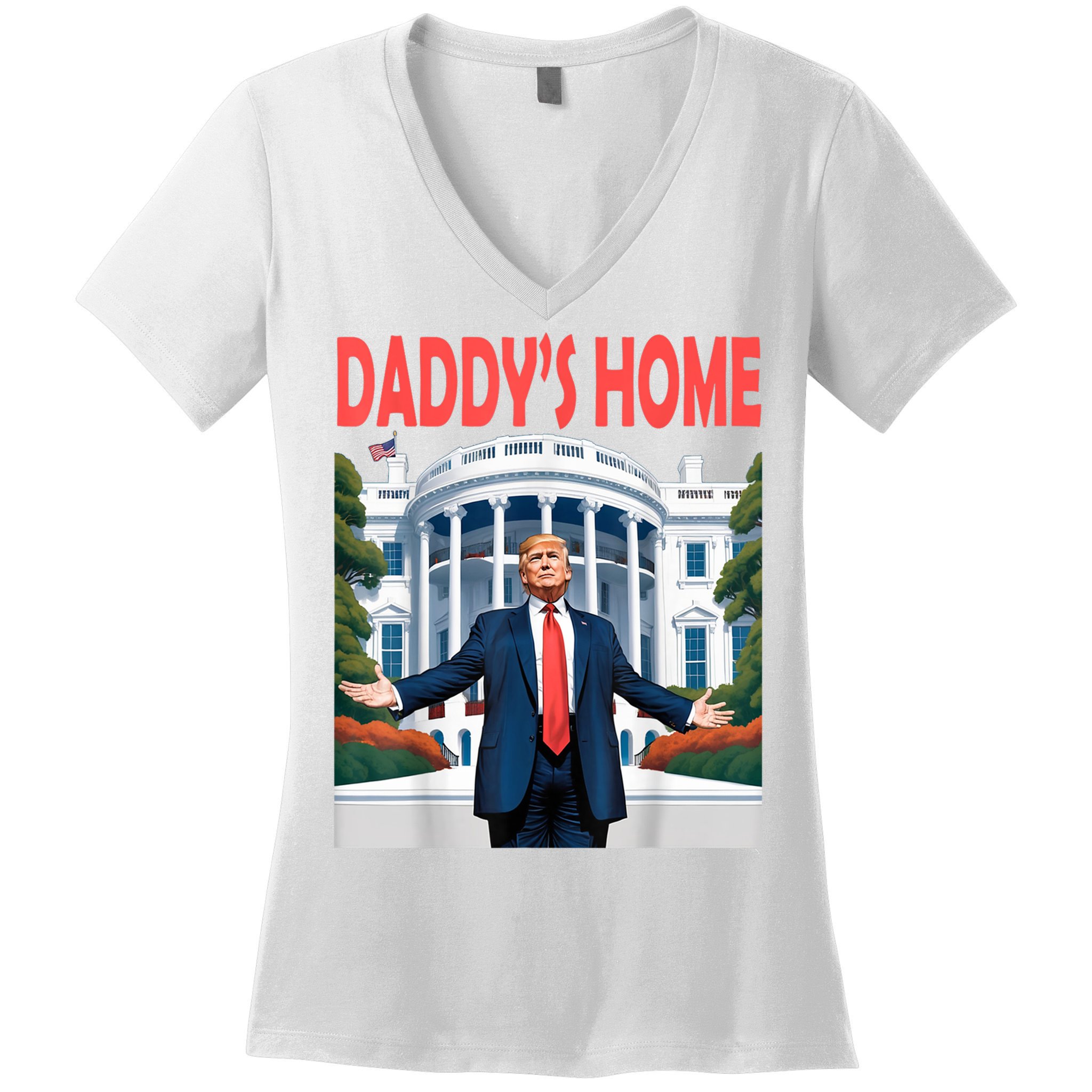 Trump Daddys Home White House Women's V-Neck T-Shirt